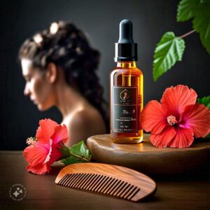 Benefits of Hibiscus Oil for Hair:  Promotes Growth, Reduces Loss, Improves Strength, Prevents Premature Graying and Enhances Shine